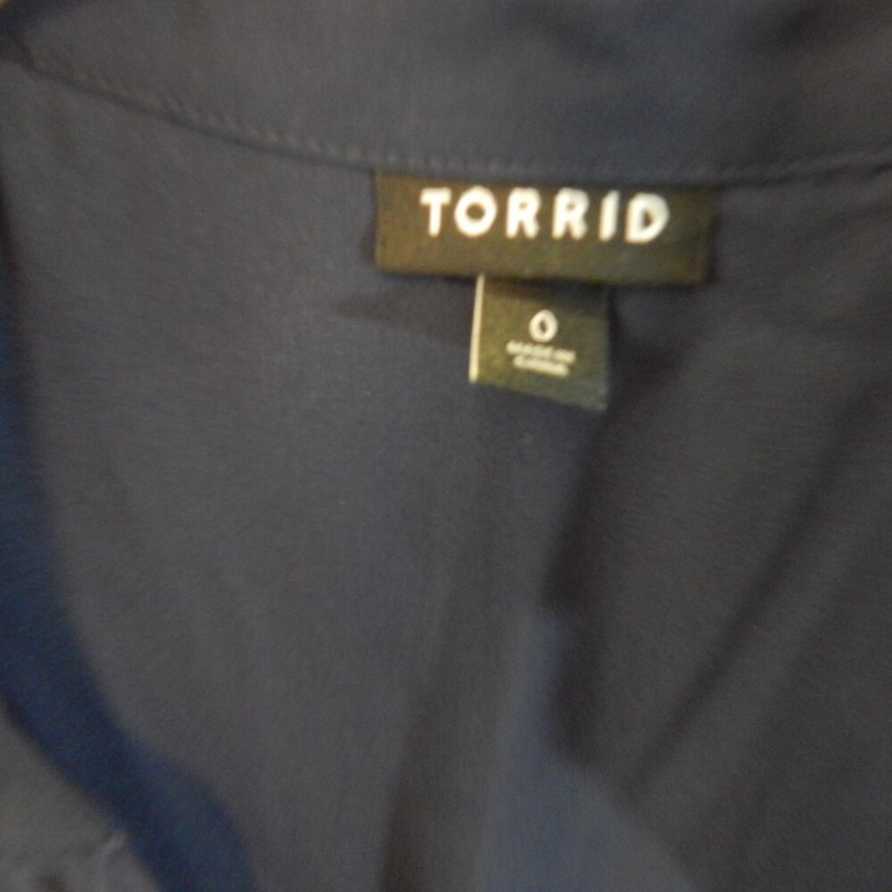 Torrid Navy Georgette Button-Down Tank - image 7